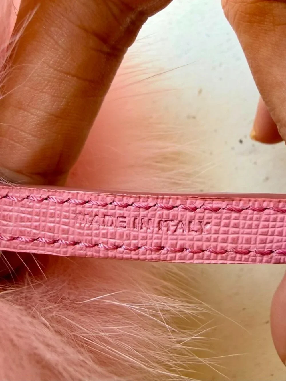 Fendi Pink Fox Fur Pom Pom Bag Charm